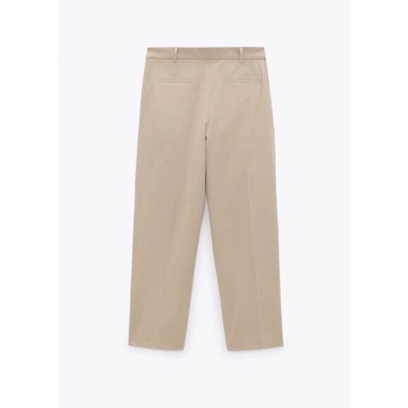 ZARA Beige Wide Leg Pants Pockets - Picture 7 of 7